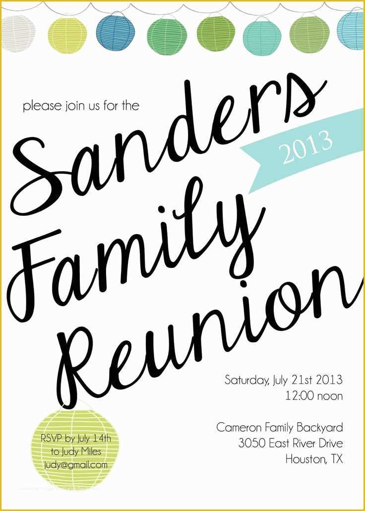 Family Reunion Invitation Templates Free Of Family Reunion Invitation Templates