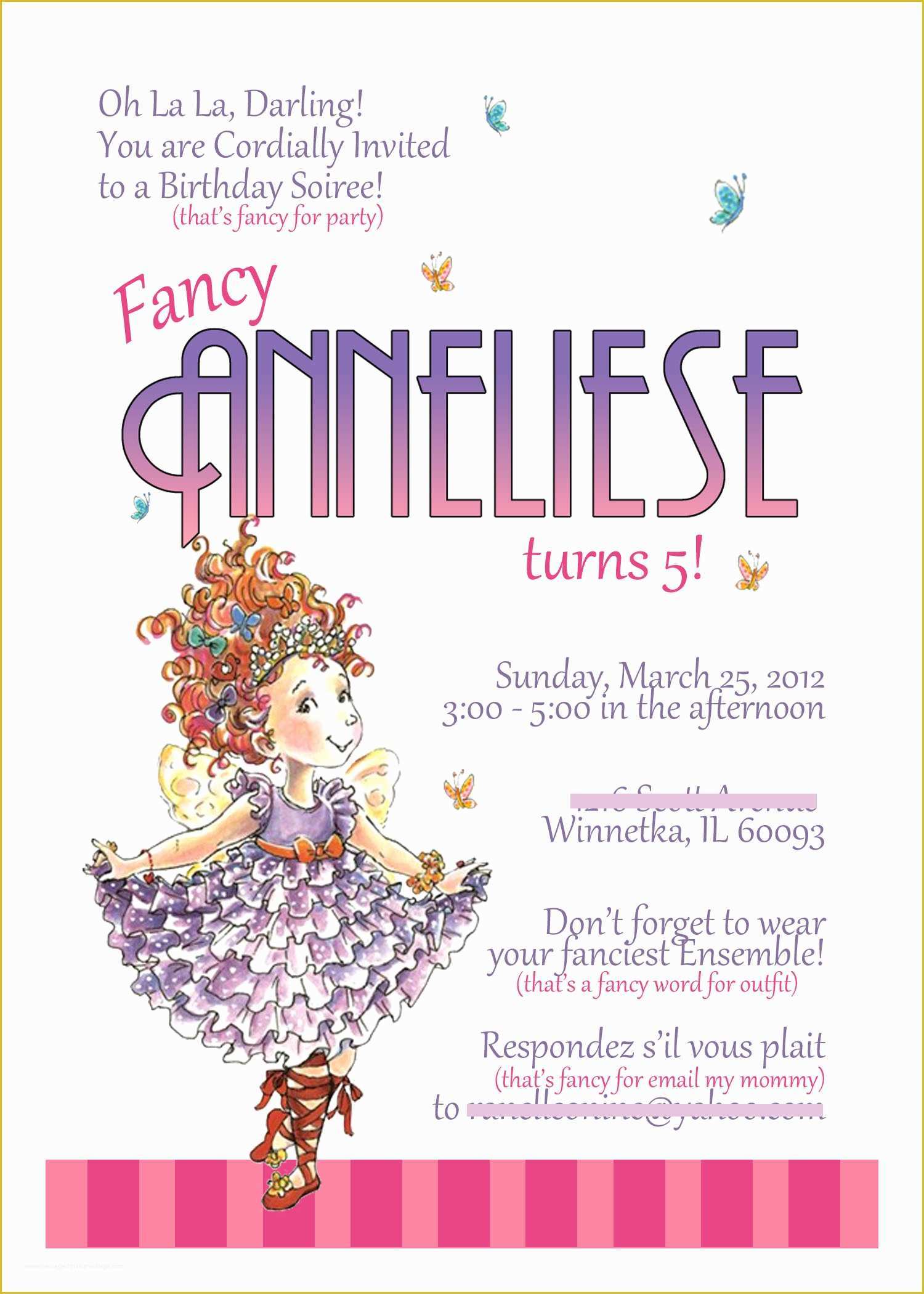 Fancy Invitation Template Free Of Fancy Nancy Invitation