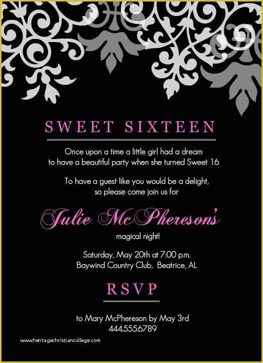 Fancy Invitation Template Free Of Fancy Sweet Sixteen Invitation Templates Given Luxury