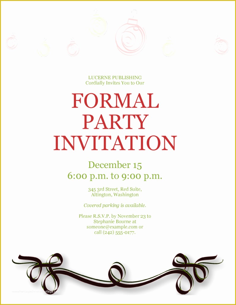 Fancy Invitation Template Free Of formal Party Invitation Template