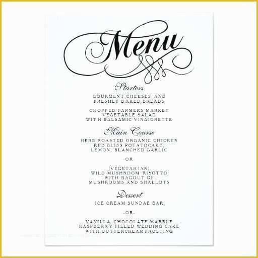 Fancy Menu Template Free Of Elegant Black and White Wedding Menu Templates