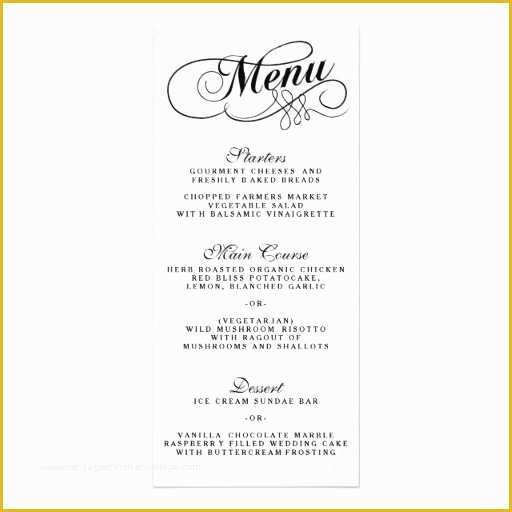 Fancy Menu Template Free Of Elegant Black and White Wedding Menu Templates