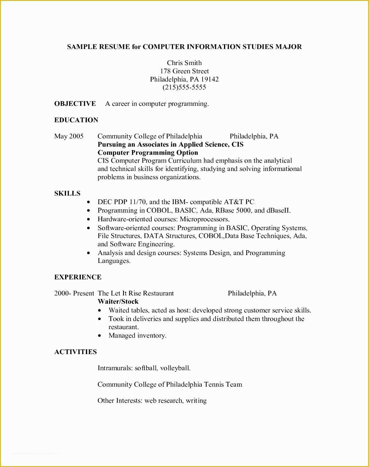 Fancy Resume Templates Free Of 11 Hostess Resume Samples