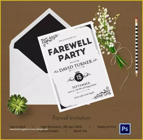 Farewell Party Invitation Template Free Of Farewell Card Template 25 Free Printable Word Pdf Psd
