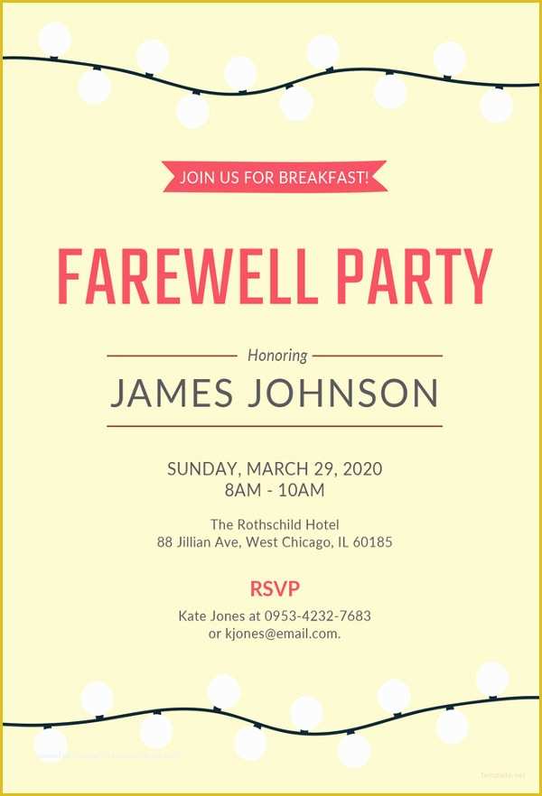 Farewell Party Invitation Template Free Of Farewell Party Invitation Template 29 Free Psd format