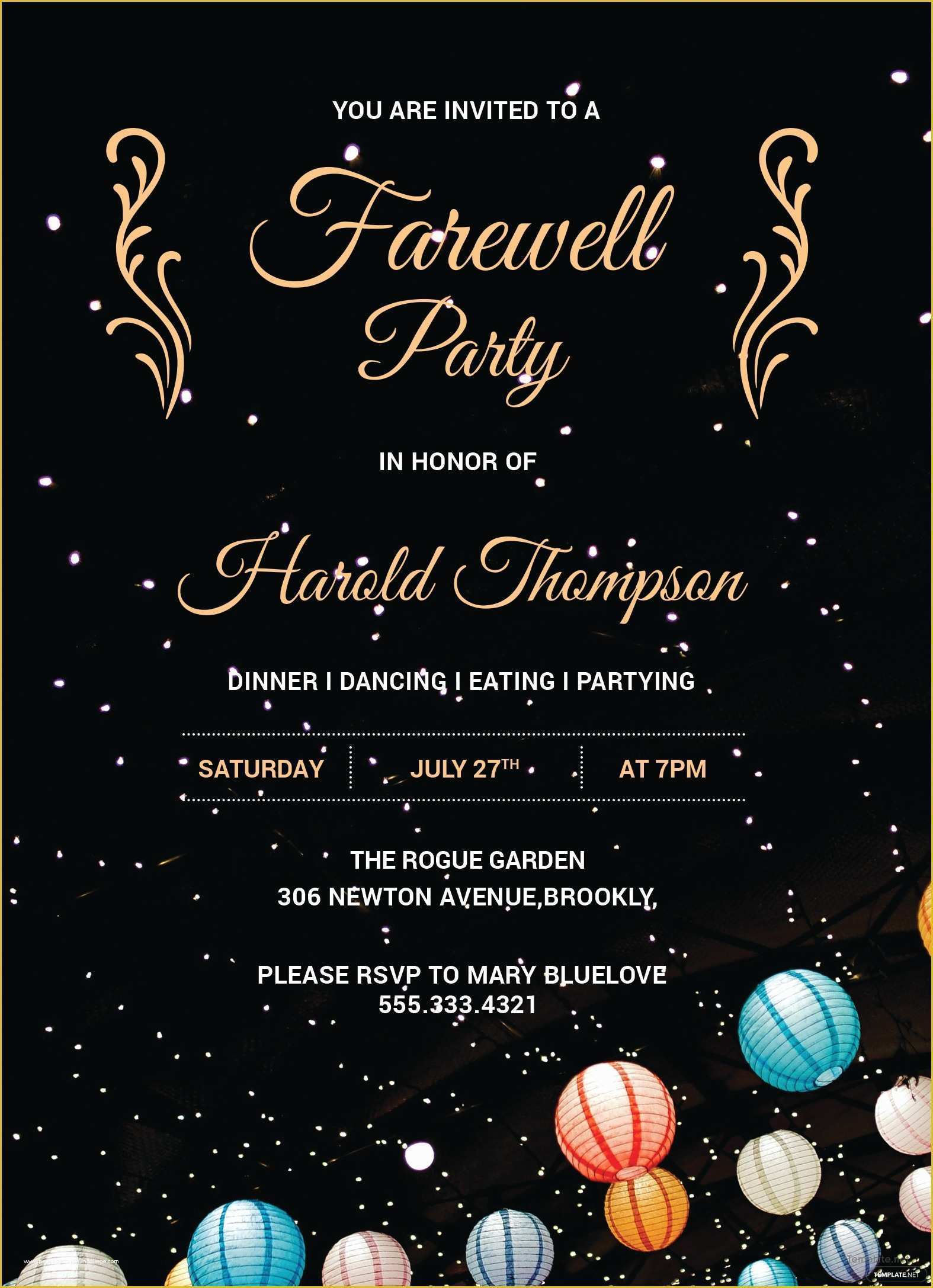 Farewell Party Invitation Template Free Of Free Farewell Party Invitation Template In Adobe Shop