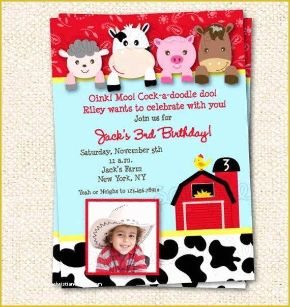 Farm Animal Party Invitation Templates Free Of Barnyard Birthday Invitations Farm Animals Birthday