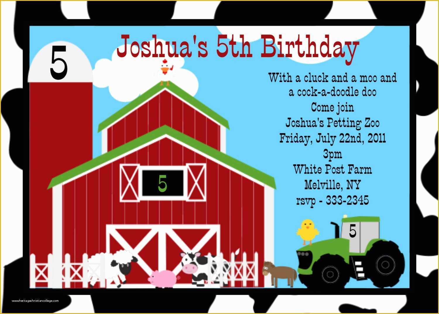 Farm Animal Party Invitation Templates Free Of Farm Birthday Invitations Ideas – Bagvania Free Printable