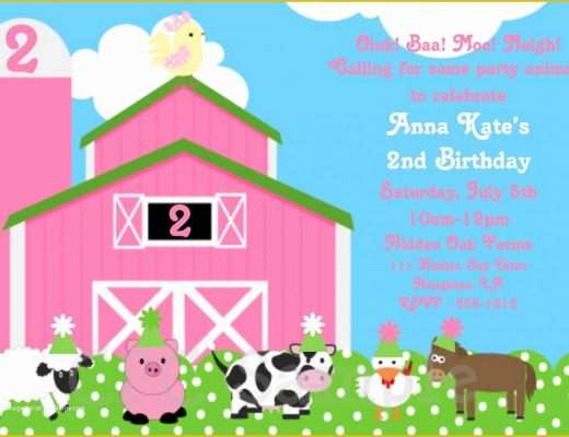 Farm Animal Party Invitation Templates Free Of Farm Birthday Invitations Ideas – Bagvania Free Printable