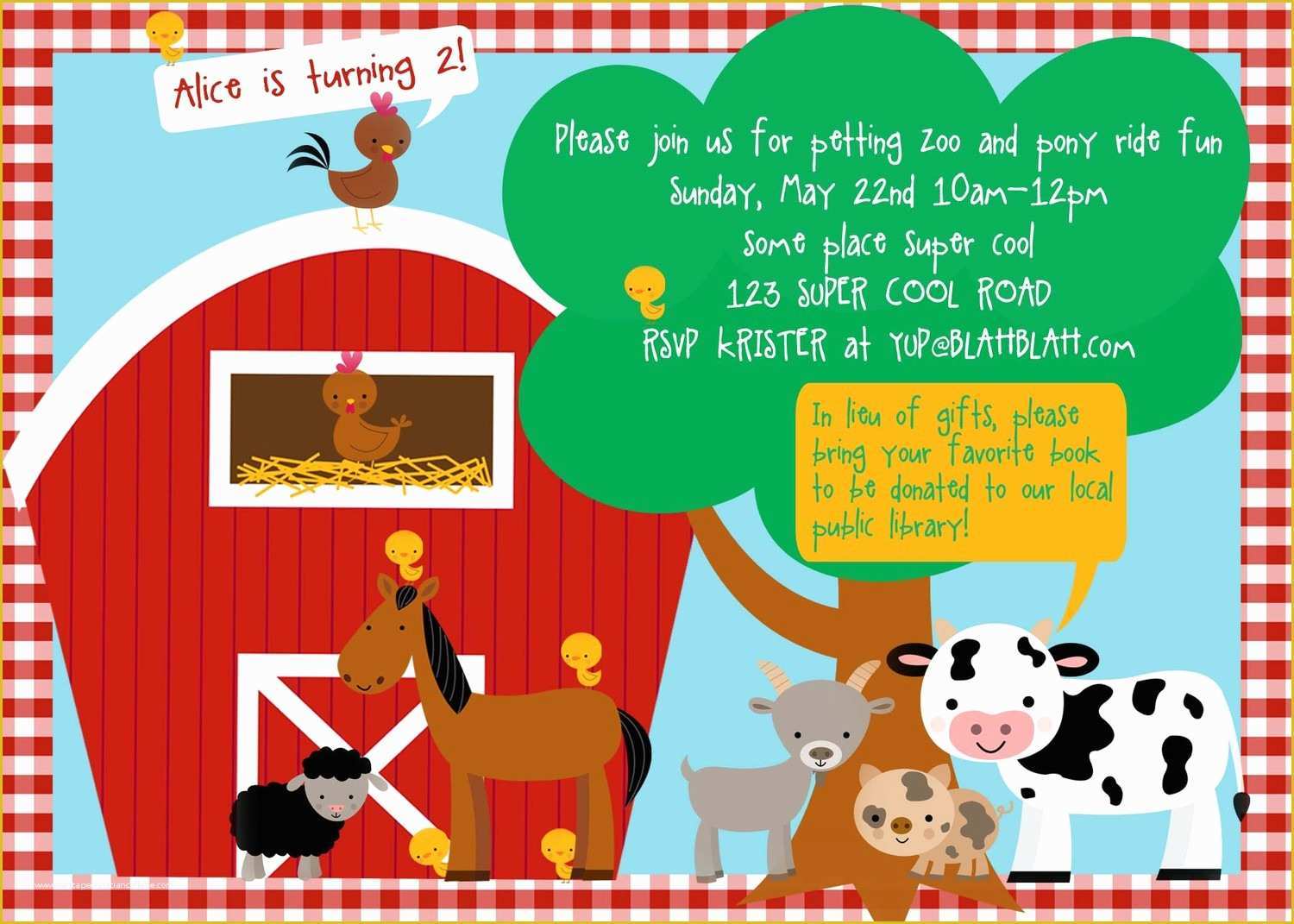 Farm Animal Party Invitation Templates Free Of Farm Birthday Invitations Template