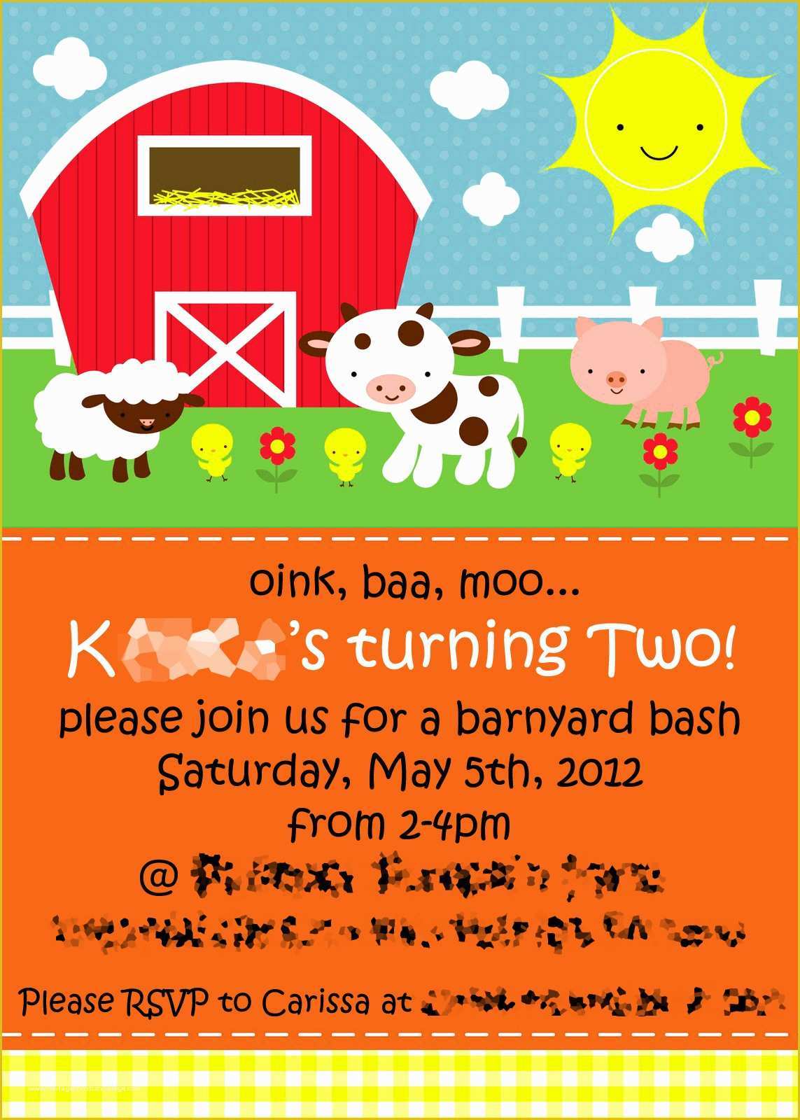 Farm Animal Party Invitation Templates Free Of Farm Birthday Party Creative Green Living