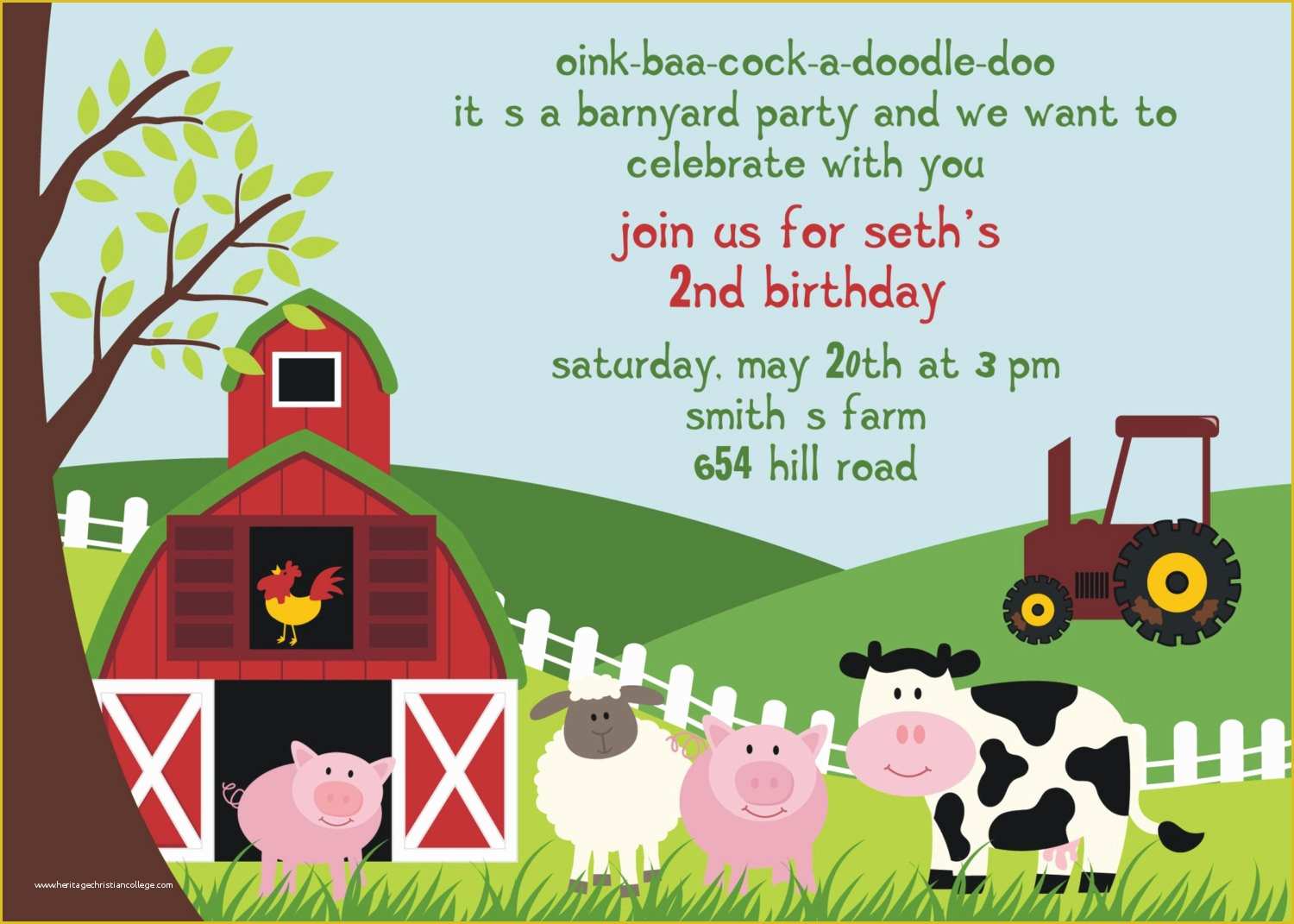 Farm Animal Party Invitation Templates Free Of Free Birthday Party Invitation Templates