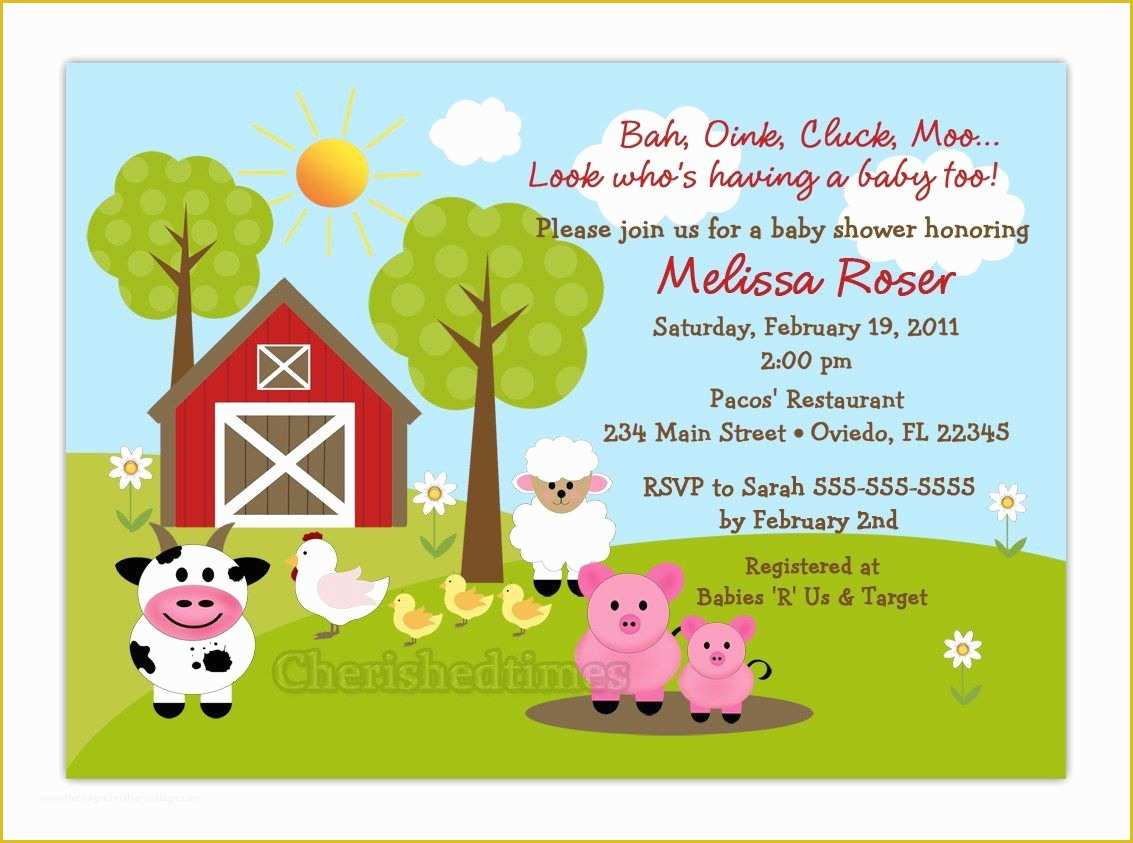 Farm Animal Party Invitation Templates Free Of Free Printable Barnyard Farm Invitation Template Like