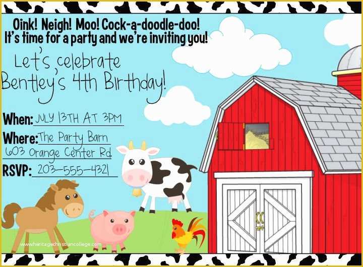 Farm Animal Party Invitation Templates Free Of Free Printable Leopard Birthday Invitations