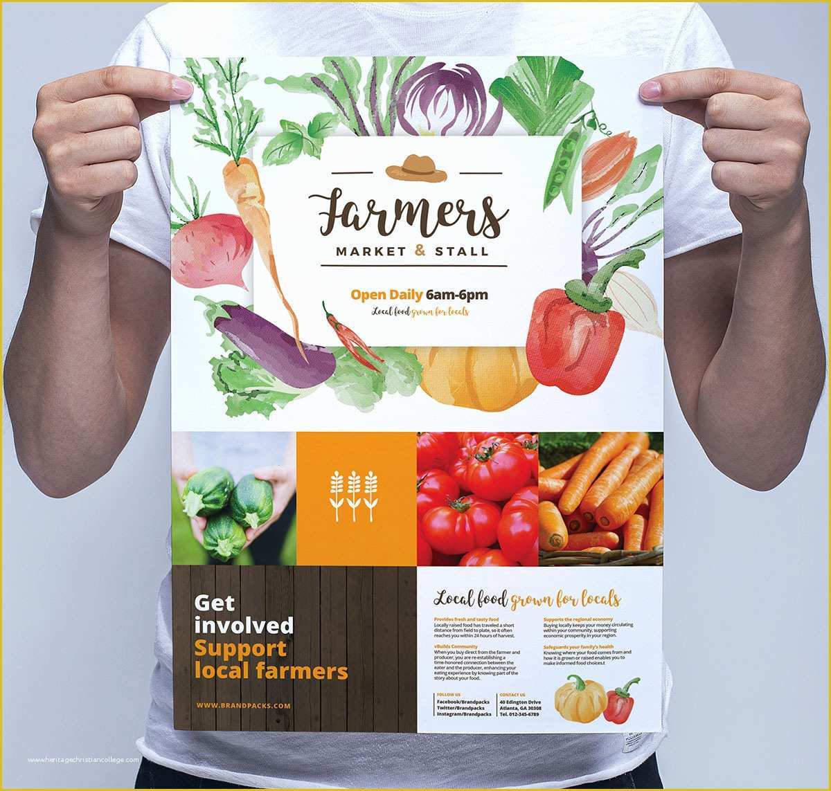 Farmers Market Flyer Template Free Of Farmers Market Poster Template for Shop & Illustrator