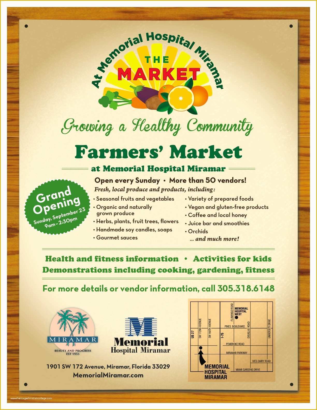 Farmers Market Flyer Template Free Of Memorial Healthcare System to Open Farmers Market touch
