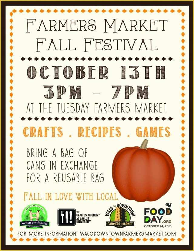 Farmers Market Flyer Template Free Of Tuesday Market to Celebrate Fall Festival Next Week