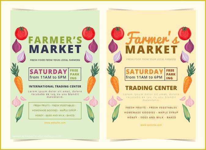 Farmers Market Flyer Template Free Of Vector Farmers Market Flyer Download Free Vector Art