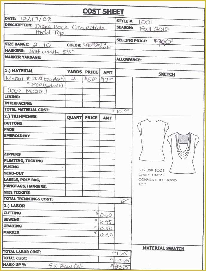 Fashion Line Sheet Template Download Free Of Apparel Design Product Development Various Markets High