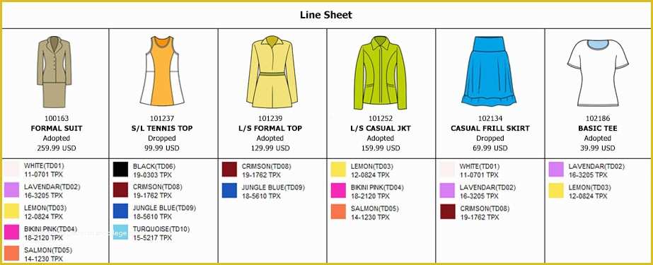 Fashion Line Sheet Template Download Free Of Fashion software Line Apparel Pdm
