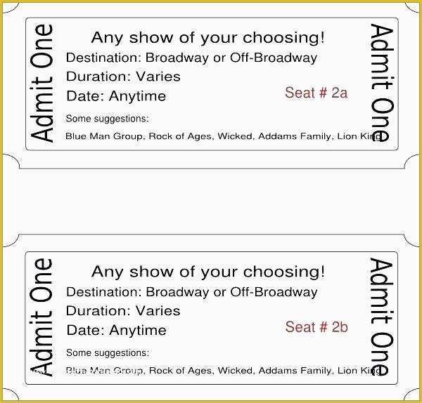 Fashion Show Ticket Template Free Of Broadway Ticket Template