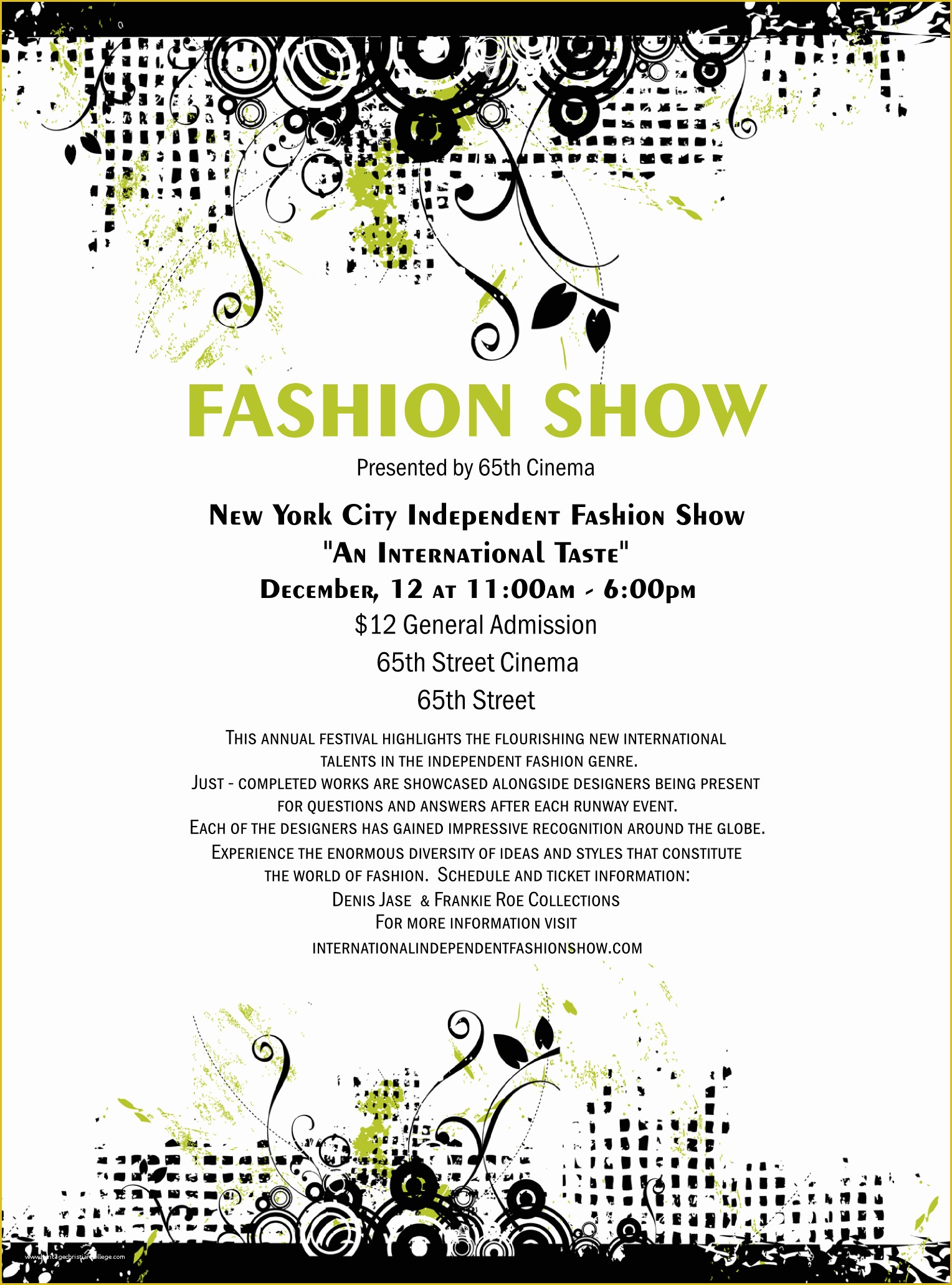 Fashion Show Ticket Template Free Of Fashion Show Flyer