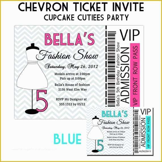 Fashion Show Ticket Template Free Of Fashion Show Ticket Digital Custom by Cupcakecutieesparty