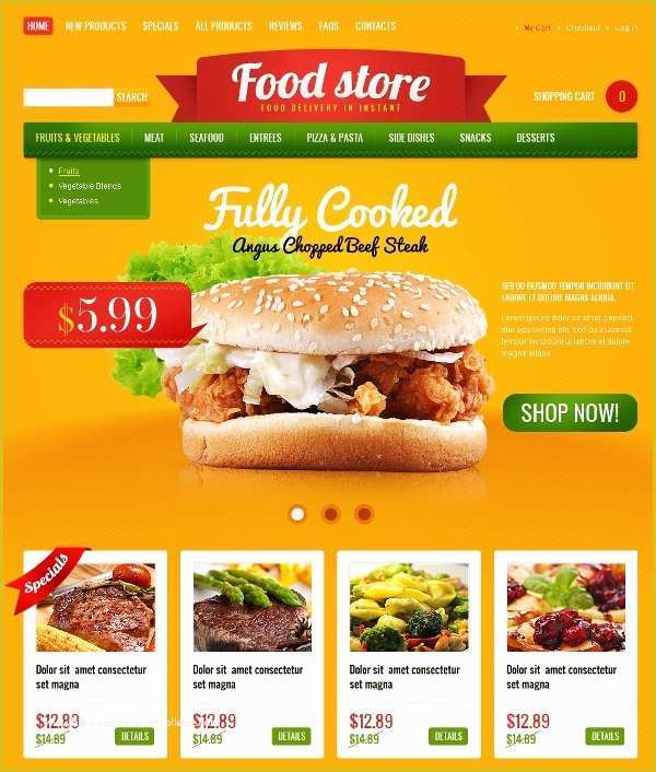 Fast Food Website Template Free Download Of 10 Zen Cart Food Store themes &templates