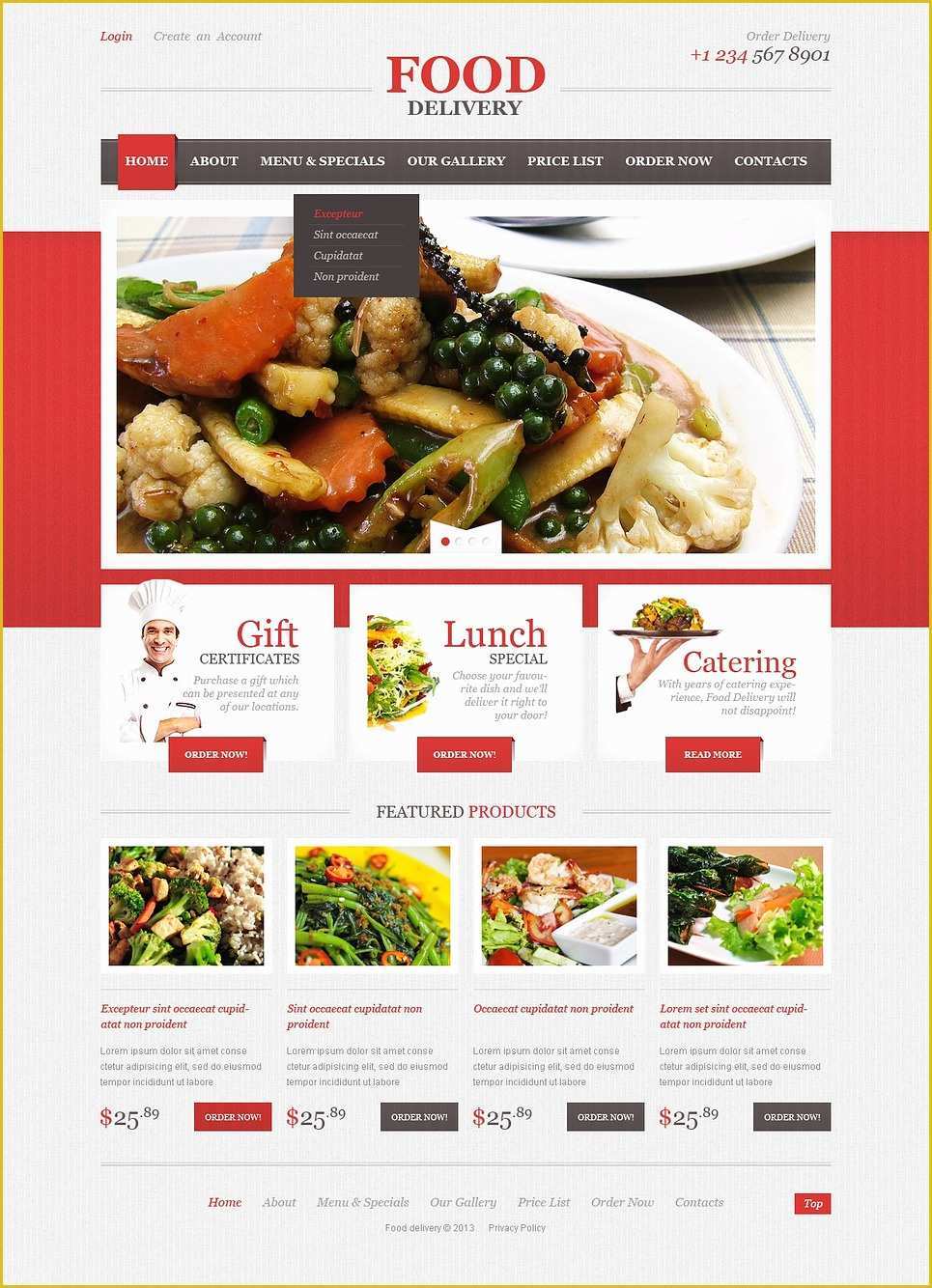 Fast Food Website Template Free Download Of Catering Responsive Website Template