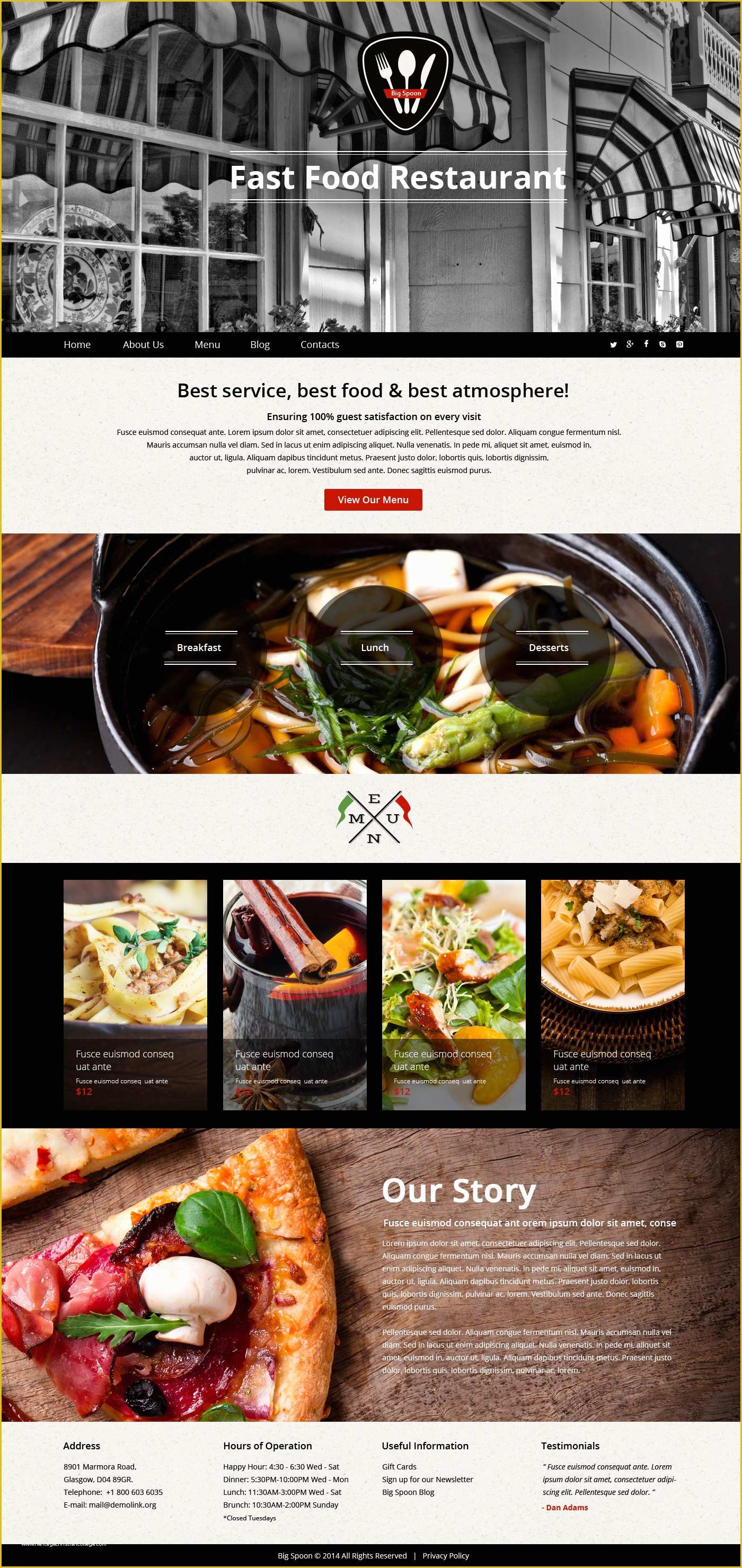 Fast Food Website Template Free Download Of Fast Food Restaurant Responsive Website Template