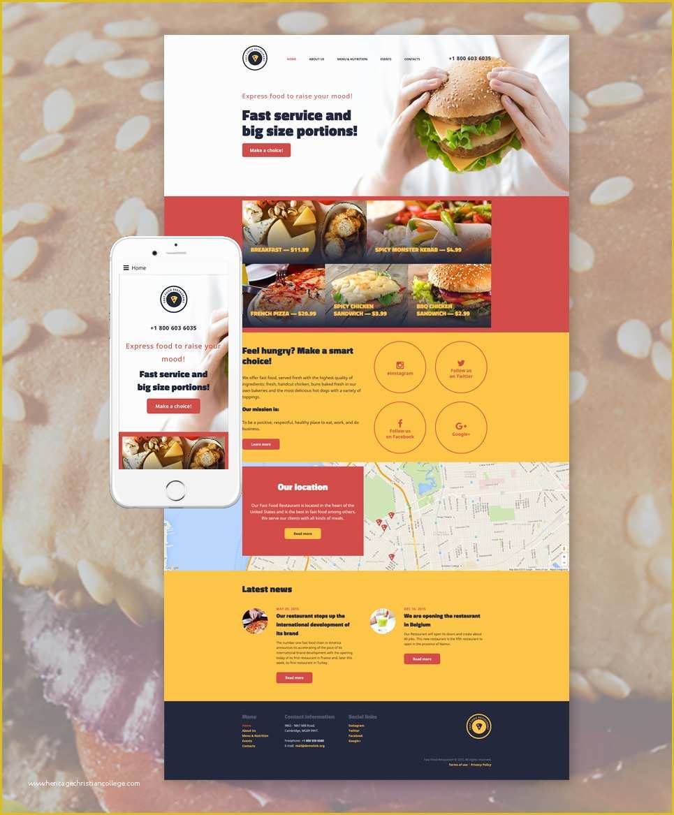 Fast Food Website Template Free Download Of Fast Food Restaurant Website Template