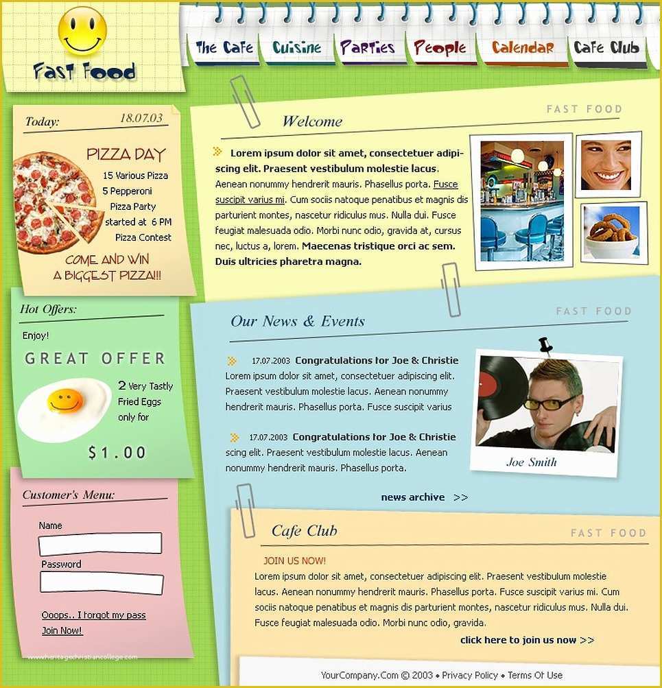 Fast Food Website Template Free Download Of Fast Food Restaurant Website Template Web Design
