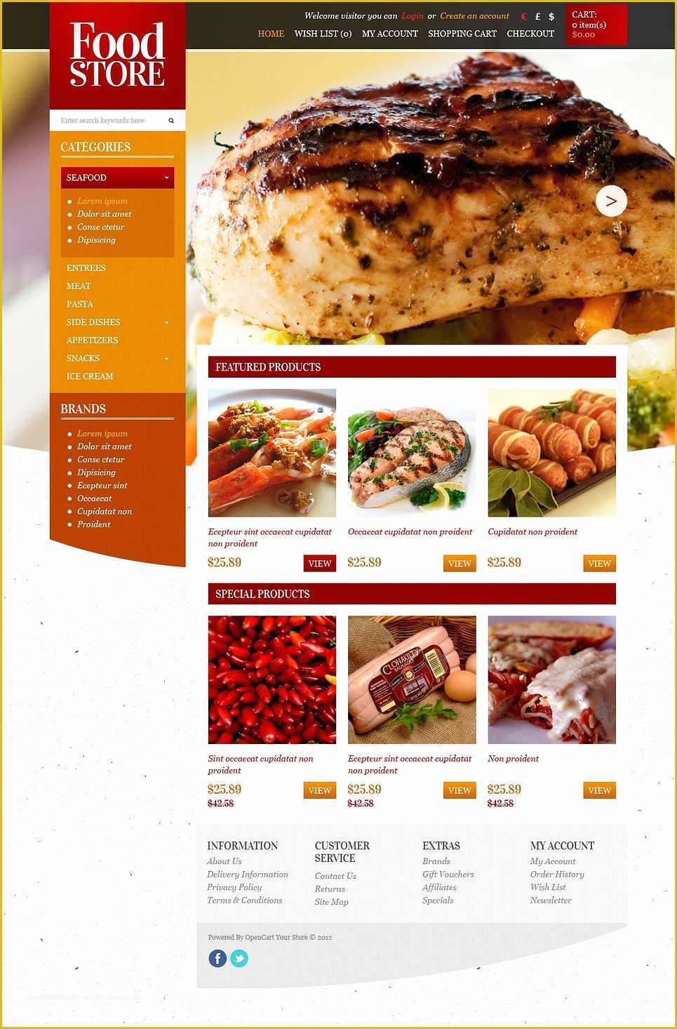 Fast Food Website Template Free Download Of Food Store Opencart Template