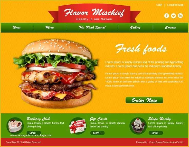 Fast Food Website Template Free Download Of Website Template 28 Website Designing Website Development