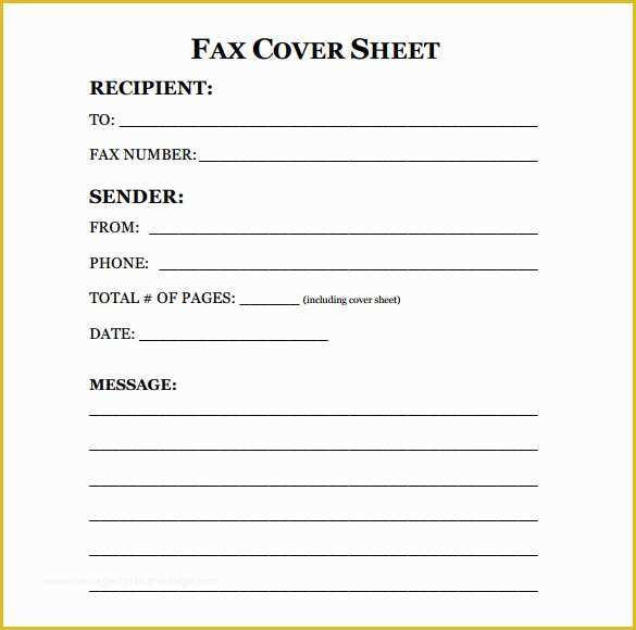 Fax Cover Sheet Template Free Of 11 Sample Fax Cover Sheets