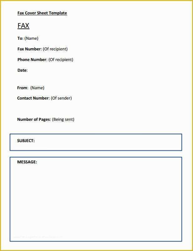 Fax Cover Sheet Template Free Of Fax Cover Sheet Template 6 Free Download In Word Pdf