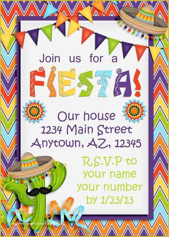 Fiesta Invitations Templates Free Of Best 25 "fiesta Invites" Images On