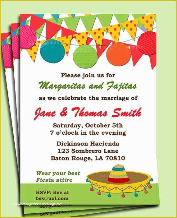 Fiesta Invitations Templates Free Of Fiesta Party Invitation Printable or Printed with Free