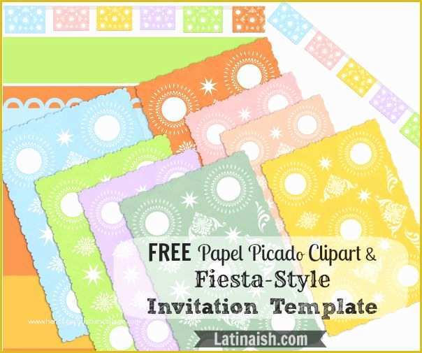 Fiesta Invitations Templates Free Of Free Papel Picado Clipart and Fiesta Style Invitation