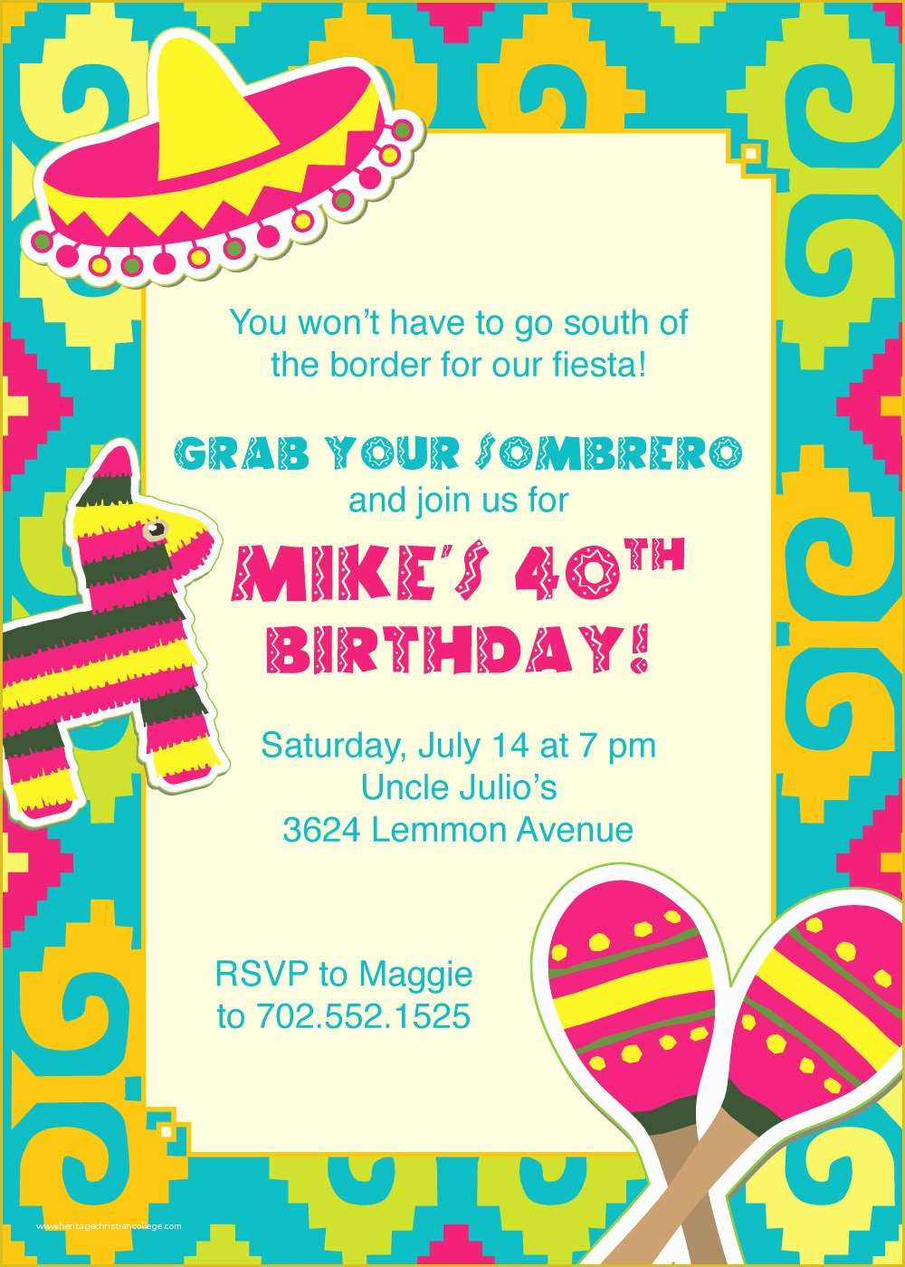 Fiesta Invitations Templates Free Of Items Similar to Printable Fiesta Invitation Design On Etsy