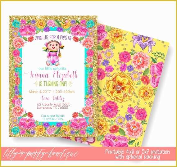 Fiesta Invitations Templates Free Of Mexican Fiesta Birthday Invitation Mexican Doll Invite