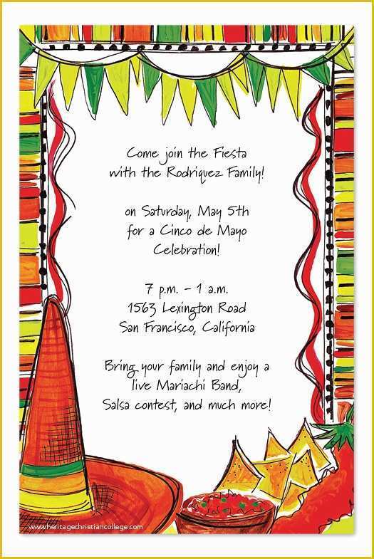 Fiesta Invitations Templates Free Of Mexican Fiesta Party Invitations by Invitation