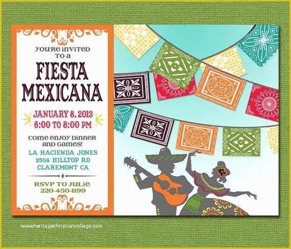 Fiesta Invitations Templates Free Of Print Yourself Mexican Fiesta Invitation Custom Printable
