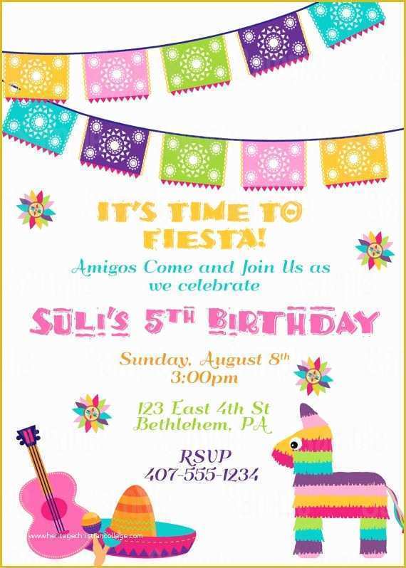 Fiesta Invitations Templates Free Of Printable Fiesta Invitation 5 De Mayo Mexican Birthday