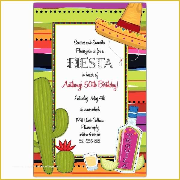 Fiesta Invitations Templates Free Of Tequila and Lime Fiesta Birthday Invitations