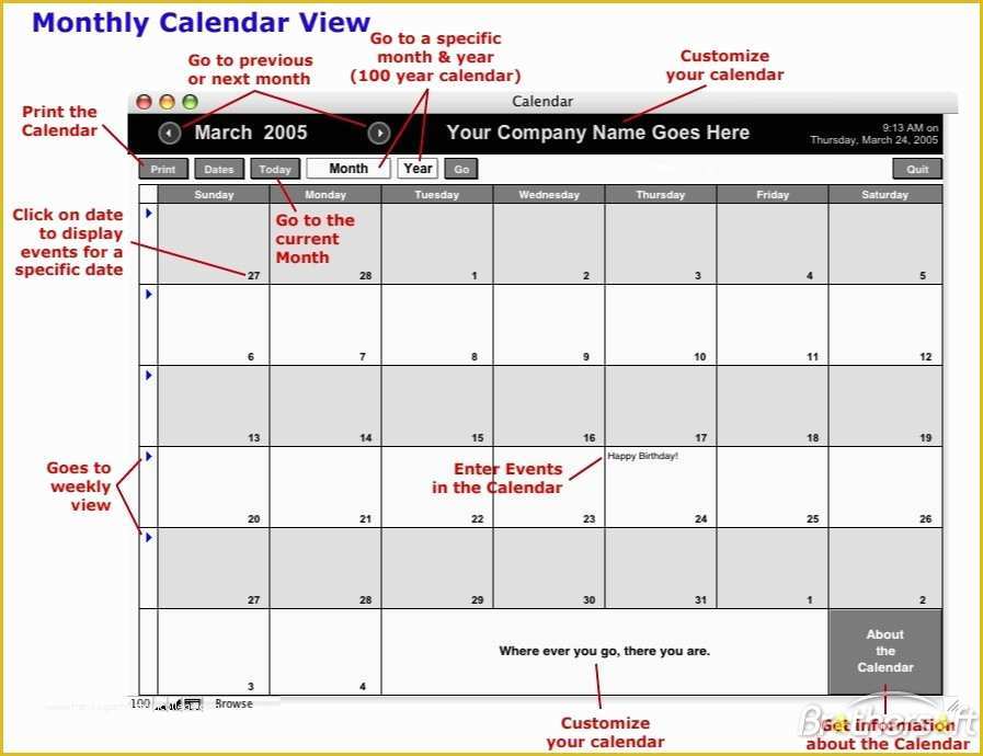 Filemaker Calendar Template Free Of Download Free Filemaker Database Calendar Filemaker