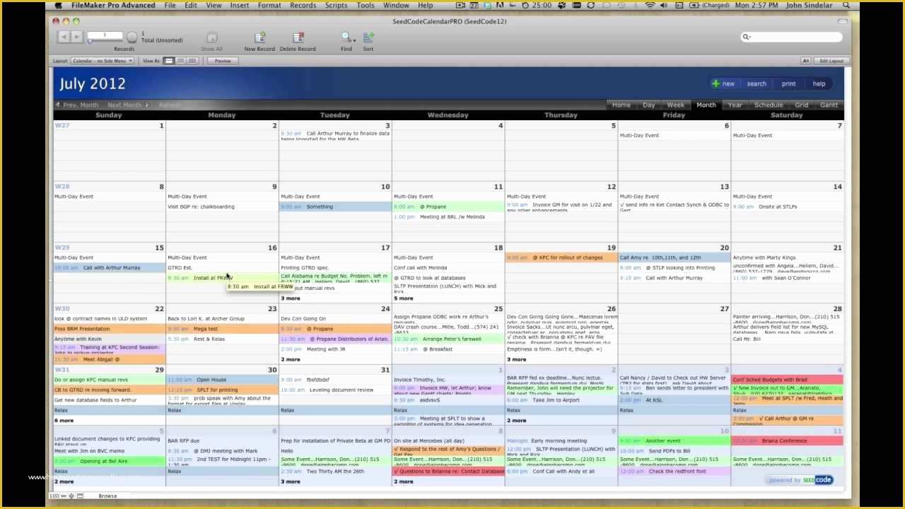 Filemaker Calendar Template Free Of Pro Calendar Template for Filemaker 12