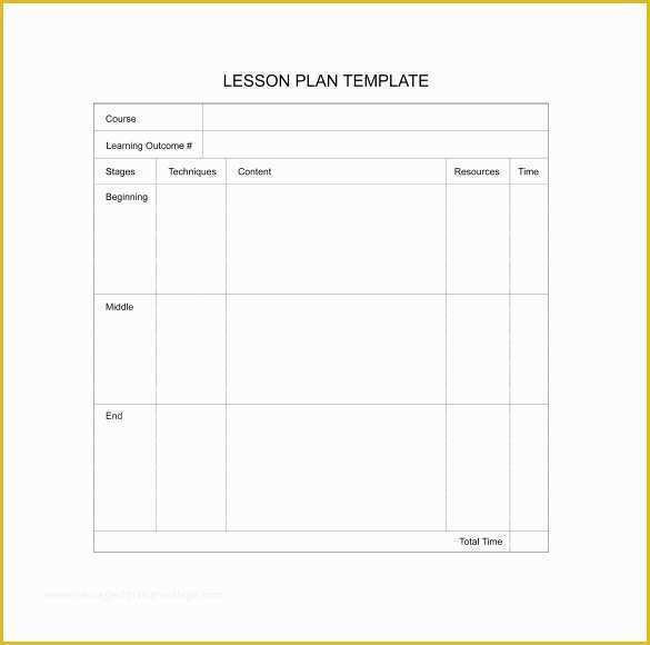 Fill In the Blank Business Plan Template Free Of 11 Sample Blank Lesson Plans