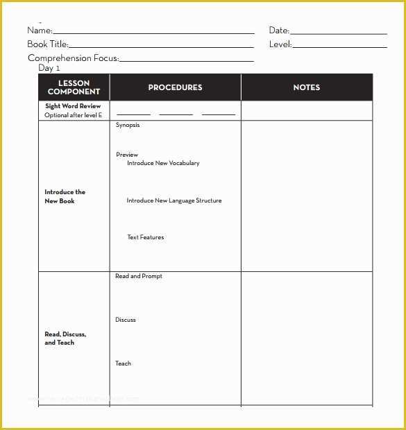 Fill In the Blank Business Plan Template Free Of 11 Sample Blank Lesson Plans