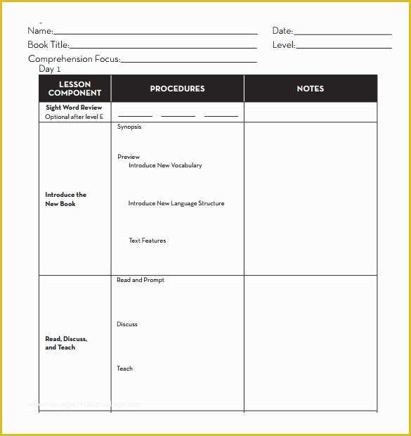 Fill In the Blank Business Plan Template Free Of 11 Sample Blank Lesson Plans